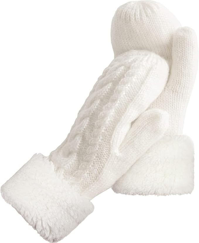 AURUZA Winter Warm Mittens for Women, Cozy Thick Knitted Gloves & Mittens Warm Soft Lining Cold W... | Amazon (US)