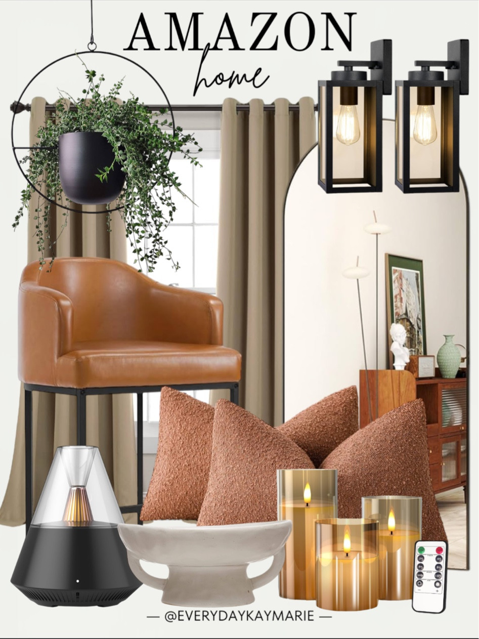 Amazon modern home finds 🖤

Living room curtains, neutral curtains, wall light fixtures, lanterns, LED flameless, candles, textured accent throw pillows, Boho metal plant hanger, oil diffuser, barstool chairs


#LTKHome #LTKStyleTip