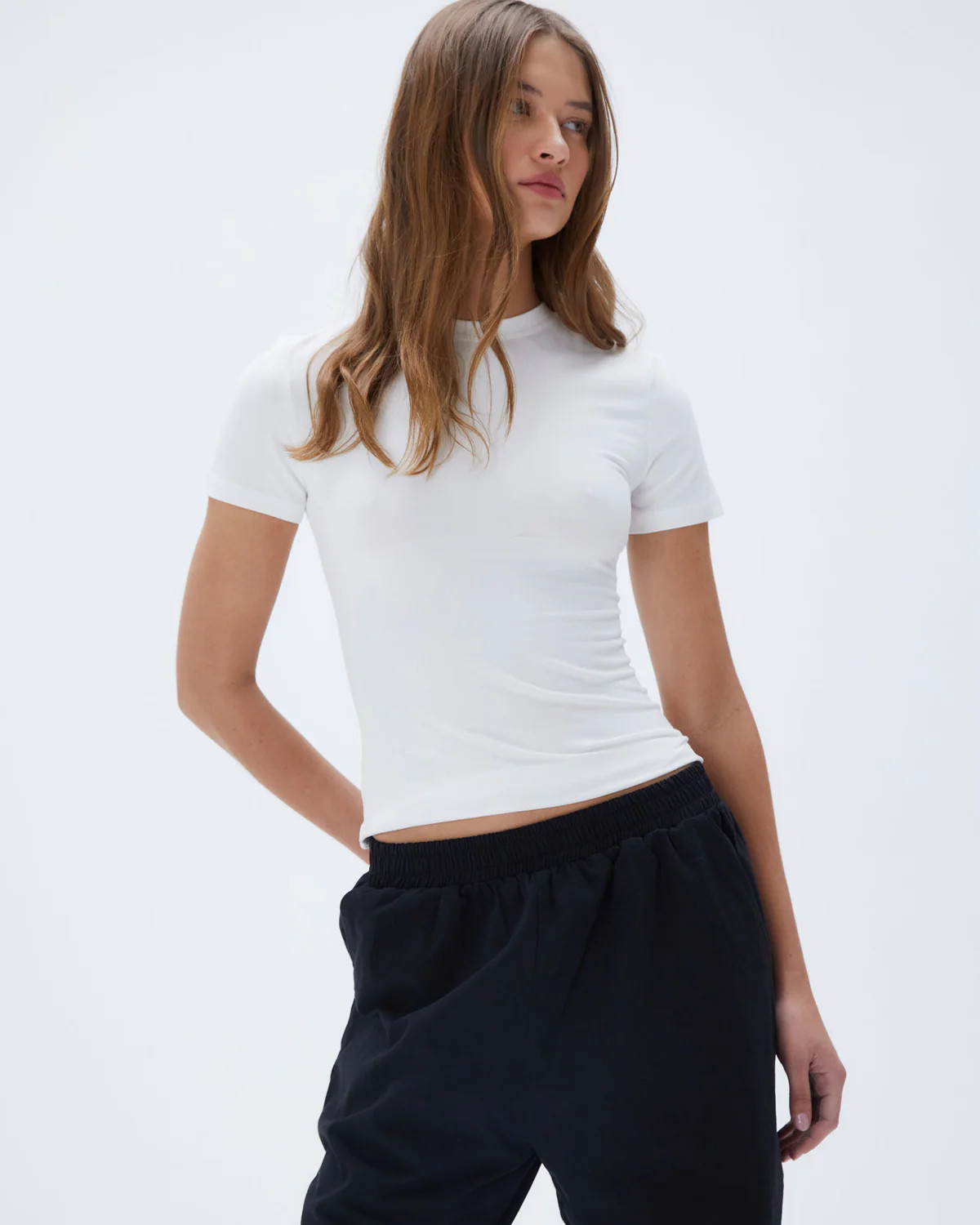 Short Sleeve Top - White | Adanola UK