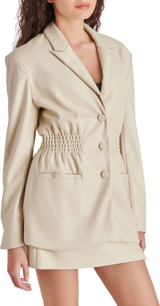 Frida Smock Waist Faux Leather Blazer | Nordstrom