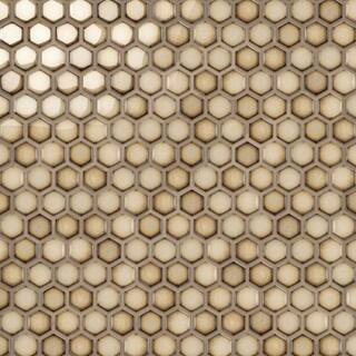 Merola Tile Hudson 1 in. Hex Caffe 11-7/8 in. x 13-1/4 in. Porcelain Mosaic Tile (11.2 sq. ft./Ca... | The Home Depot