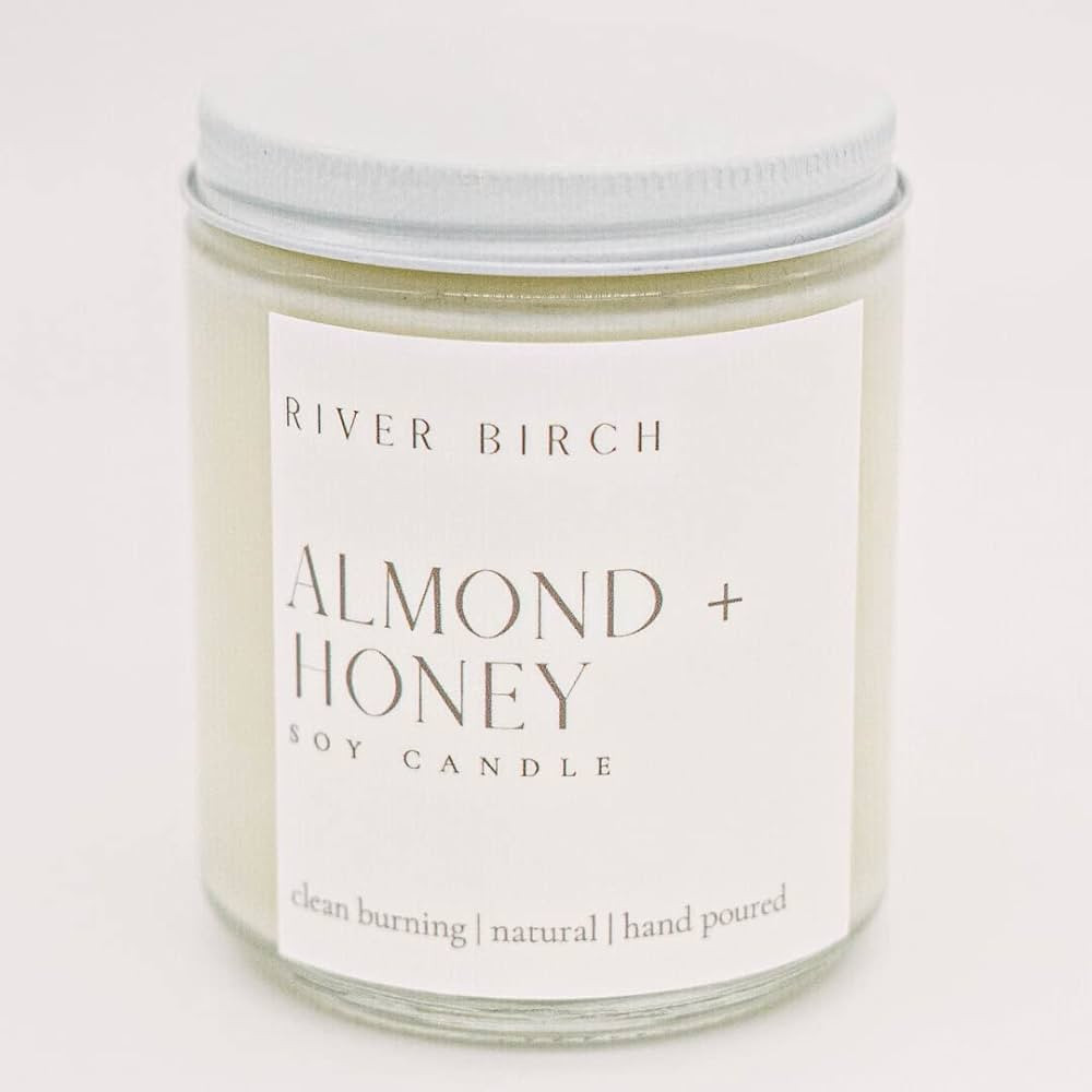 River Birch Candles Almond + Honey Scented Candle | Premium, All-Natural, Non-Toxic, Soy Candles ... | Amazon (US)