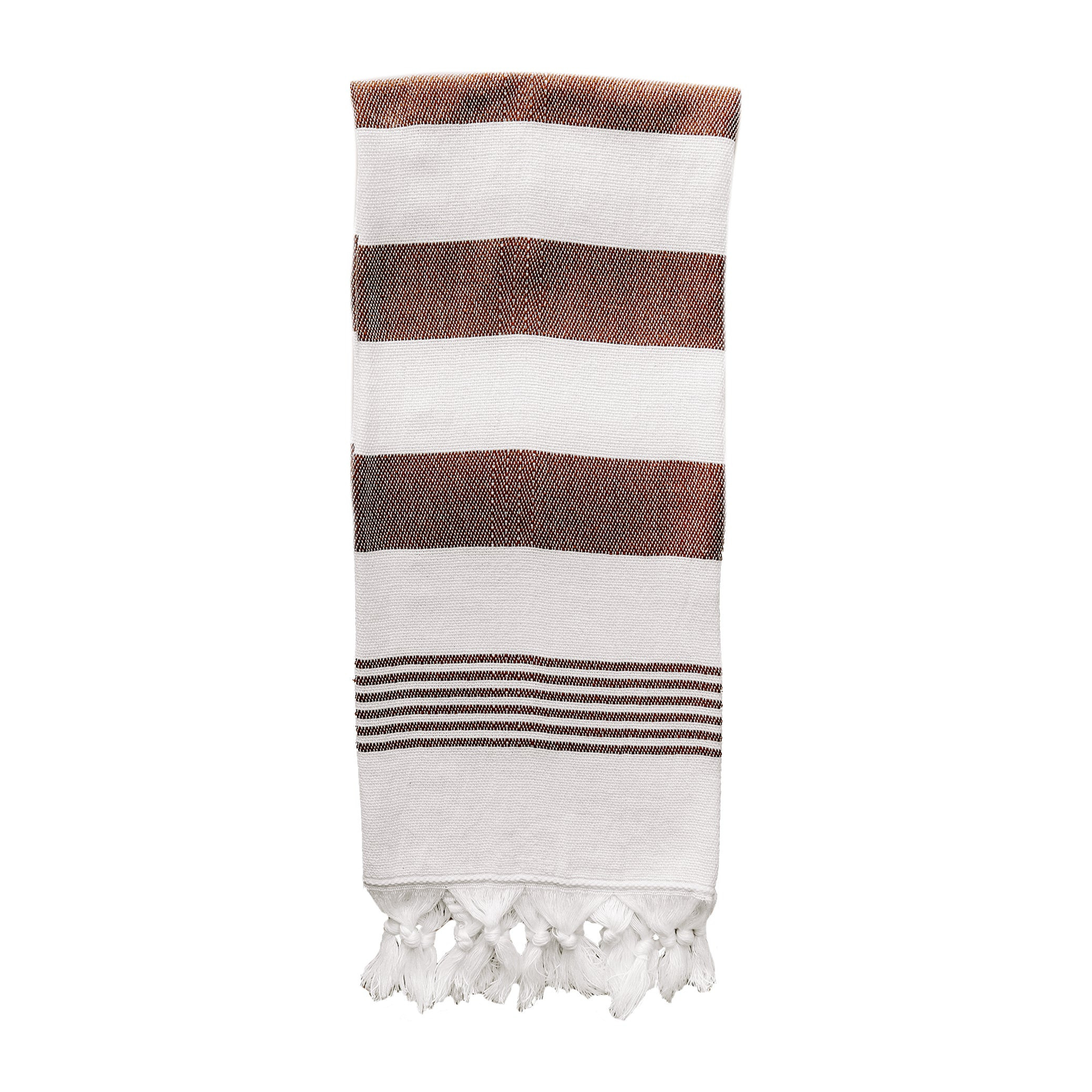 Turkish Cotton + Bamboo Hand Towel - Neutral Stripes | Sweet Water Decor, LLC