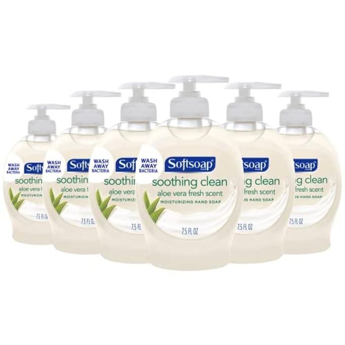 Softsoap Moisturizing Liquid Hand Soap, Soothing Clean Aloe Vera - 7.5 Fluid Ounces (6 Pack) | Amazon (US)