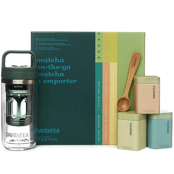 DAVIDsTEA Matcha On The Go Kit with 3 Premium Green Tea Powders, Bamboo Matcha Spoon & Mini Match... | Amazon (US)