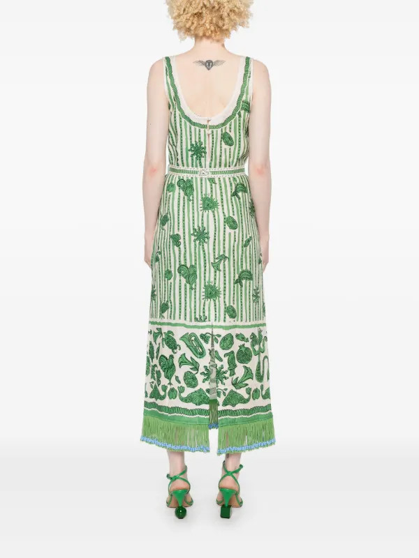 ALEMAIS Lula Maxi Dress | Green | FARFETCH | Farfetch Global