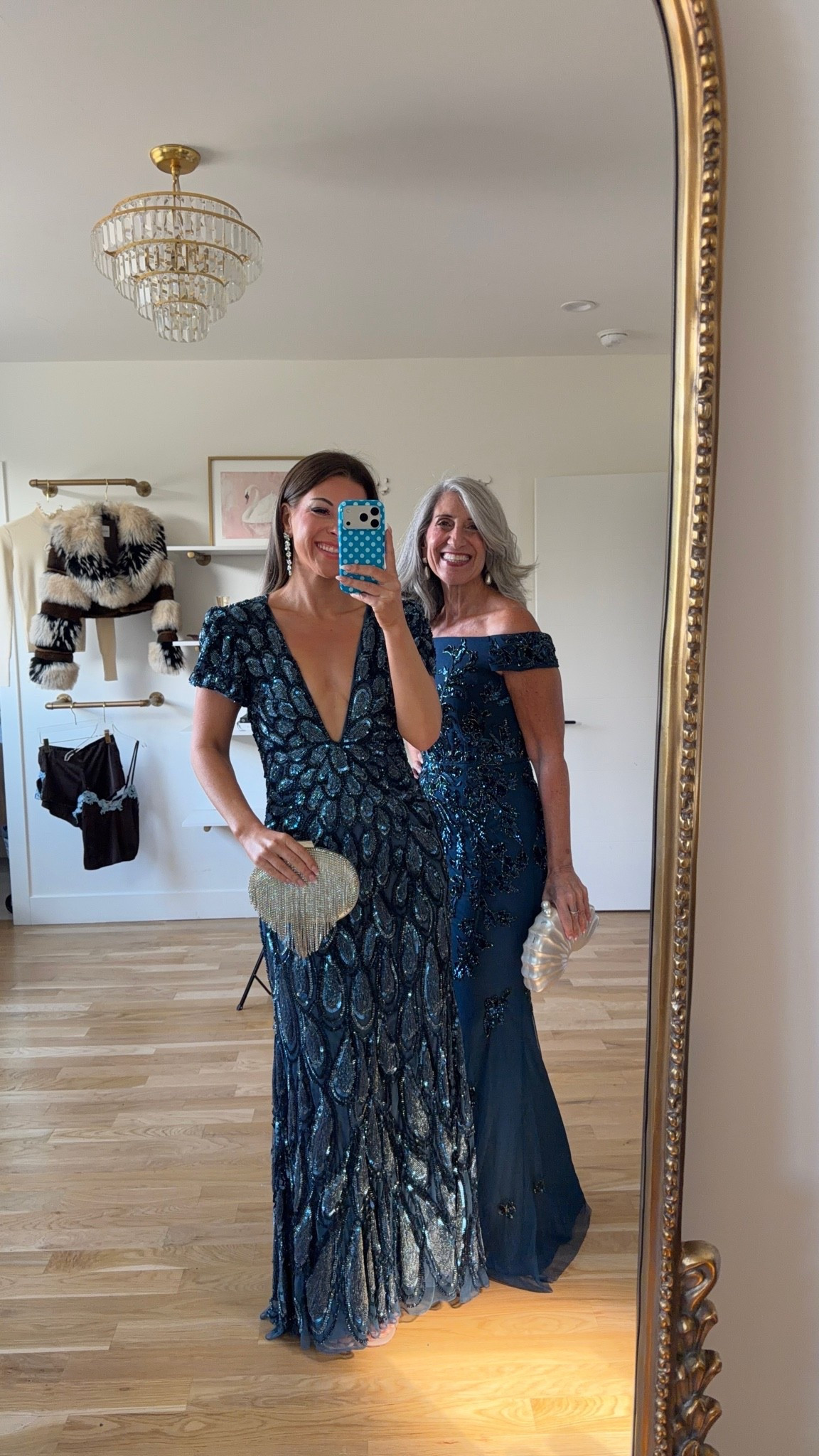 navy beaded short sleeve gown with a deep V-neck and a blue sequin feather pattern, navy off-the-shoulder gown with beaded sequin florals and fitted bodice mom and me wedding guest and mother of the bride dresses 💍

revolve: tulip
mac duggal: emerson10

I’m 5’4” and wear a size small/2 

mom is 5’4” and wears a medium/6

fall wedding guest dresses, wedding guest dresses, cocktail dresses, semi-formal dresses, black tie wedding guest dresses, destination wedding guest dresses, garden party dresses, wedding guest outfit ideas, mom & me outfits, mom & me dresses, matching outfits, mother daughter outfits, family photo outfits, wedding guest dresses, mother of the bride, mother of the groom, wedding guest outfit ideas

#LTKSeasonal #LTKWedding #LTKgrwm