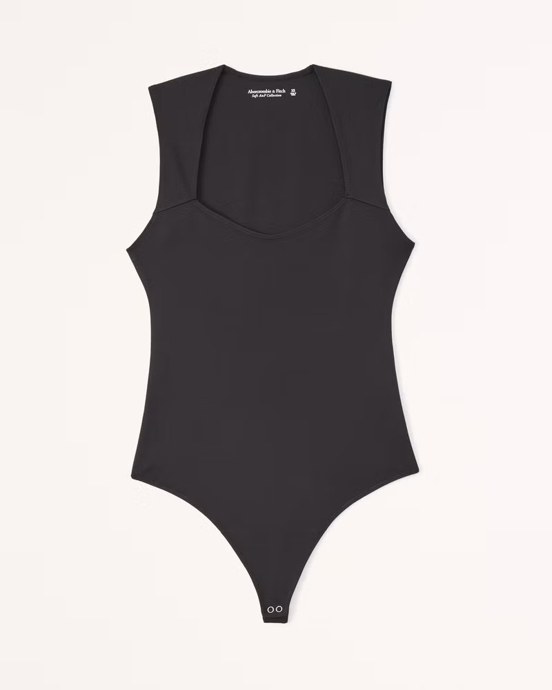 Ponte V-Neck Portrait Bodysuit | Abercrombie & Fitch (US)