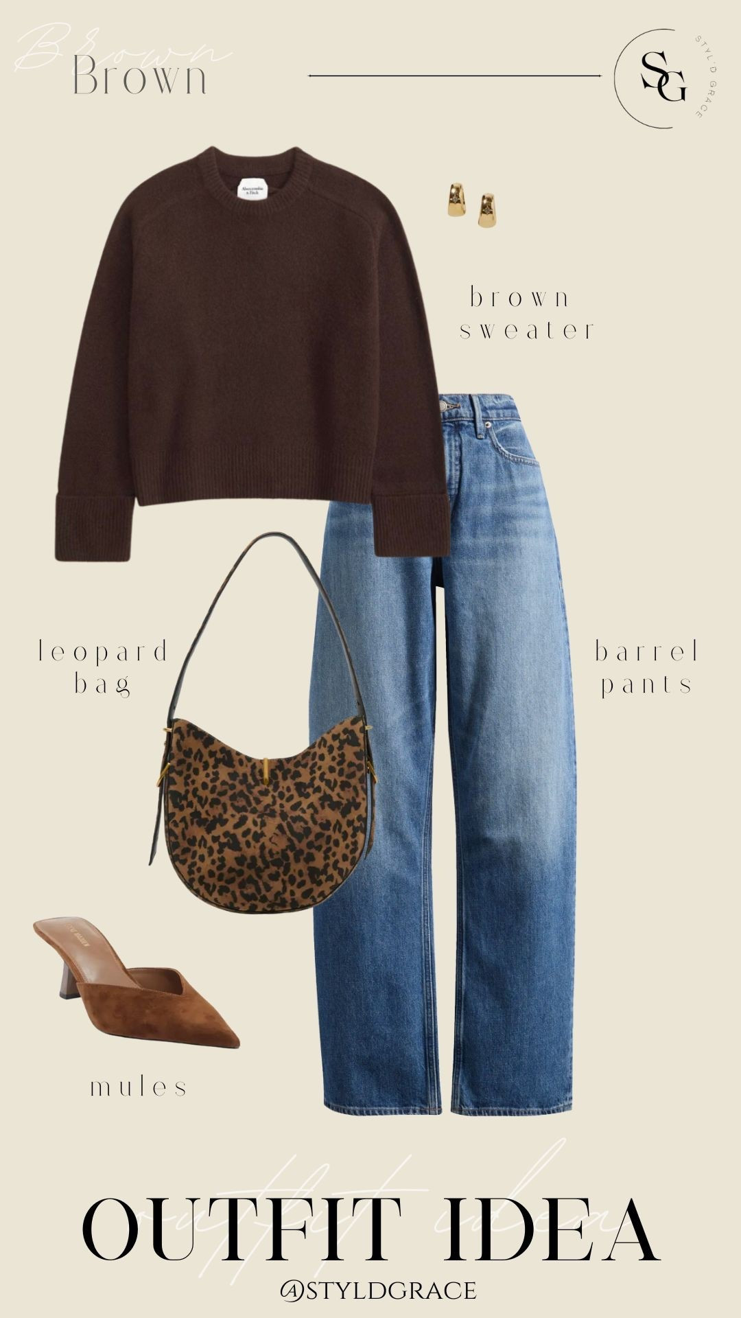 Brown outfit idea. Barrel jeans outfit 🤎

#LTKmomlife