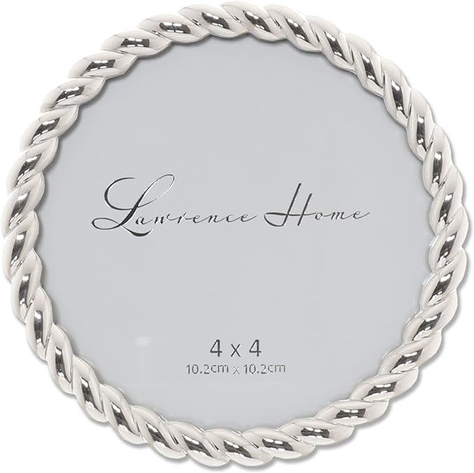 Lawrence Frames Rope Design Metal Frame, 4x4 Round, Silver | Amazon (US)