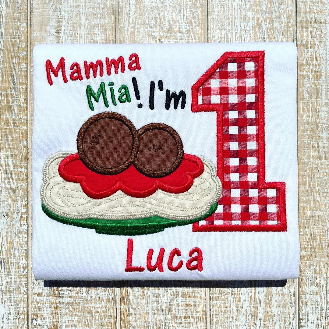 Pasta Party/little Meatball Birthday Embroidered T-shirt or Bodysuit-family Shirts - Etsy | Etsy (US)