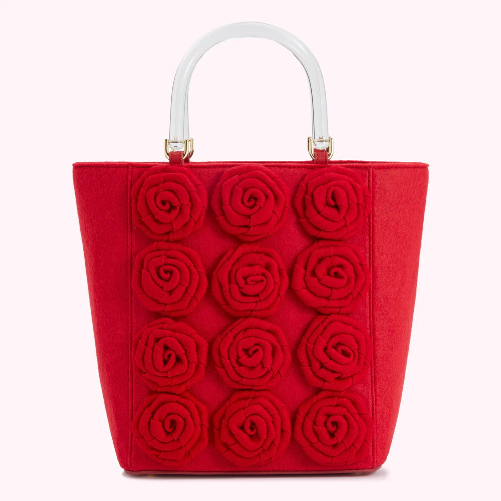 LULU RED LIFE IS A BAG OF ROSES BIBI TOTE | Lulu Guinness (UK)