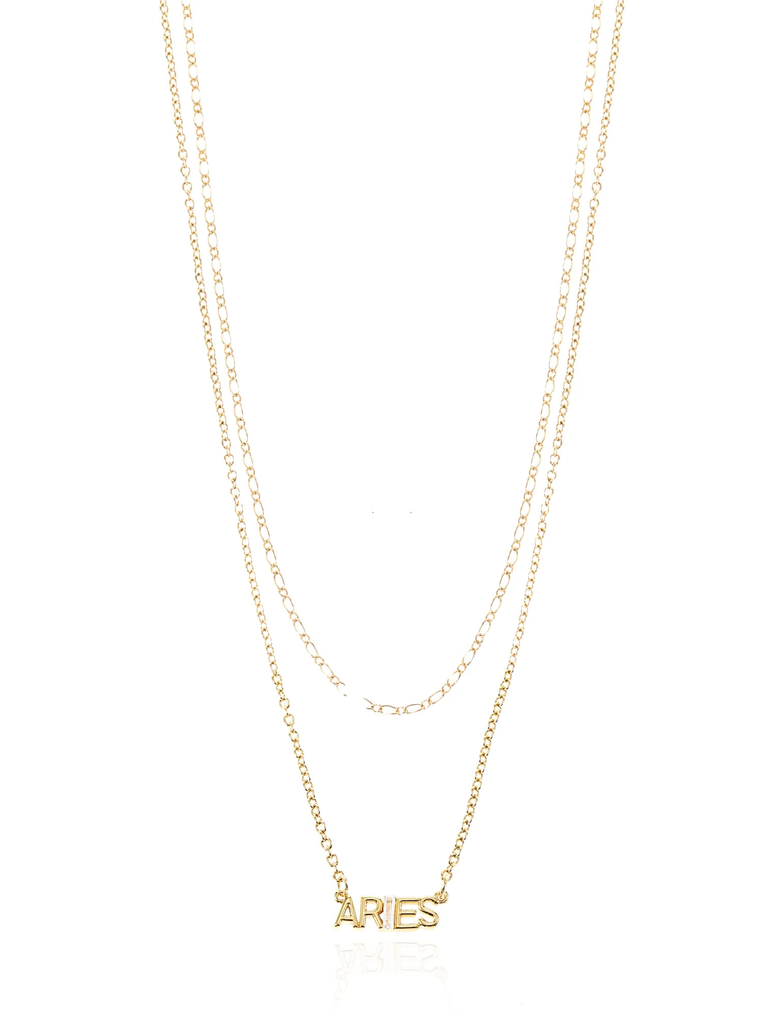 Time and Tru Goldtone Zodiac Necklace Set, 2 Pieces, Aries - Walmart.com | Walmart (US)