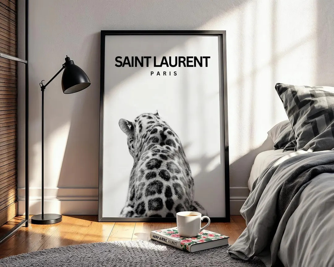 Leopard Print Saint Laurent Wall Art: Luxury Fashion Magazine Aesthetic for Vintage Home Decor Bl... | Etsy (US)