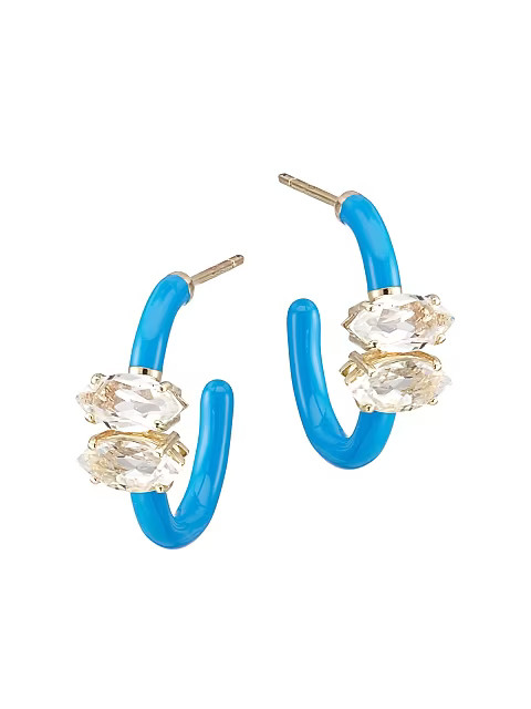 Vine Rose Goldtone Sterling Silver, Enamel & Rock Crystal Hoop Earrings | Saks Fifth Avenue