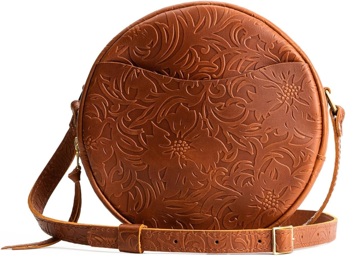 Portland Leather Goods Circle Crossbody Bag for Women – Handmade from the Finest Full-Grain Hid... | Amazon (US)