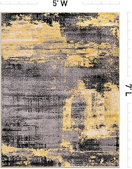 Rugshop Modern Abstract Design Non Shedding Soft Ideal for Living Room,Bedroom,Kitchen Area Rug 5... | Amazon (US)