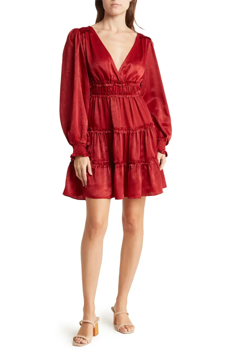 OAK AND TRELLIS Ruffle Trim Tiered Dress | Nordstromrack | Nordstrom Rack