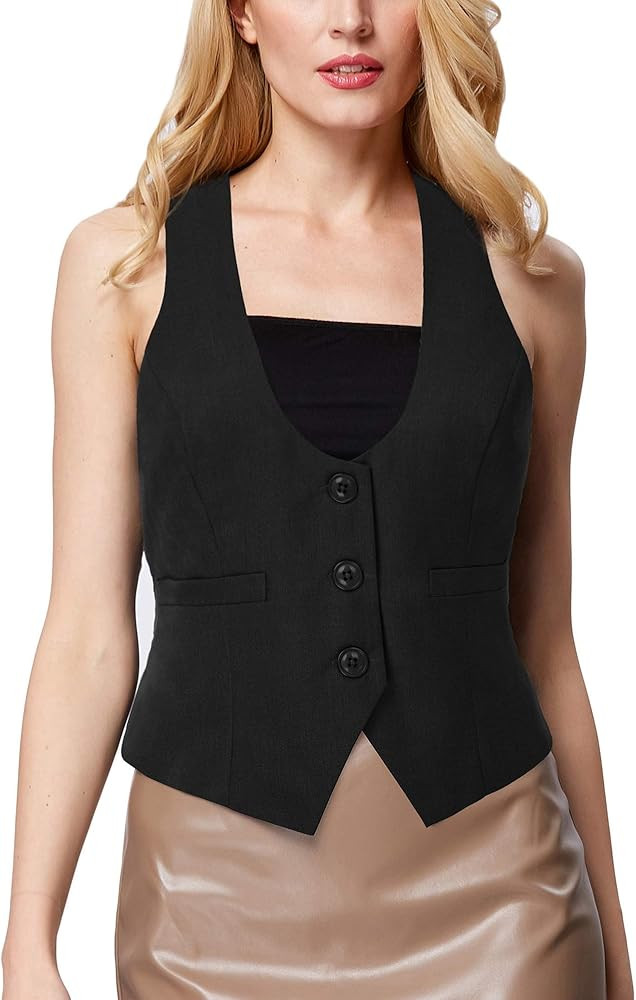 GRACE KARIN Womens Waistcoat Vest Vintage Steampunk Dress Racerback Jacquard Jacket | Amazon (US)
