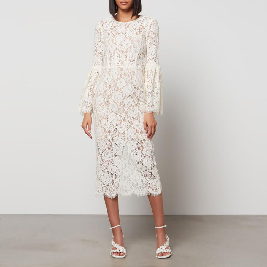 Self-Portrait Women's Lace Midi Dress - Ivory Cotton | Coggles (Global)