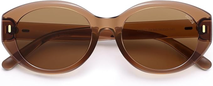 SOJOS Trendy Oval Polarized Sunglasses for Women Classic Round Retro UV Protection Shade SJ2675 | Amazon (US)