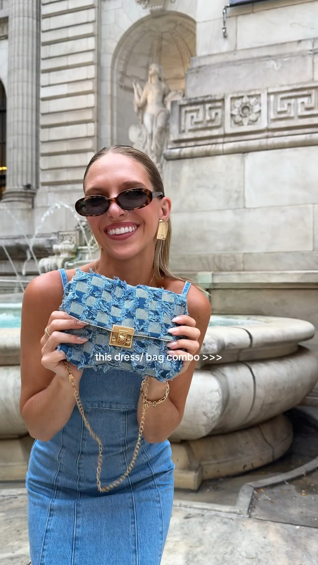 it’s giving justin and britney at the AMAs in 2001 #alldenim #denimoutfit #dressbagcombo #amazonfinds