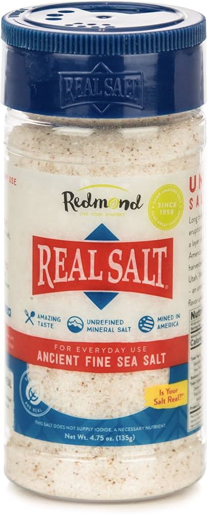Redmond Real Sea Salt - Natural Unrefined Gluten Free Fine, 4.75 Ounce Shaker (1 Pack) | Amazon (US)