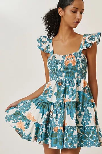 Floral Sweetheart Mini Dress | Anthropologie (US)