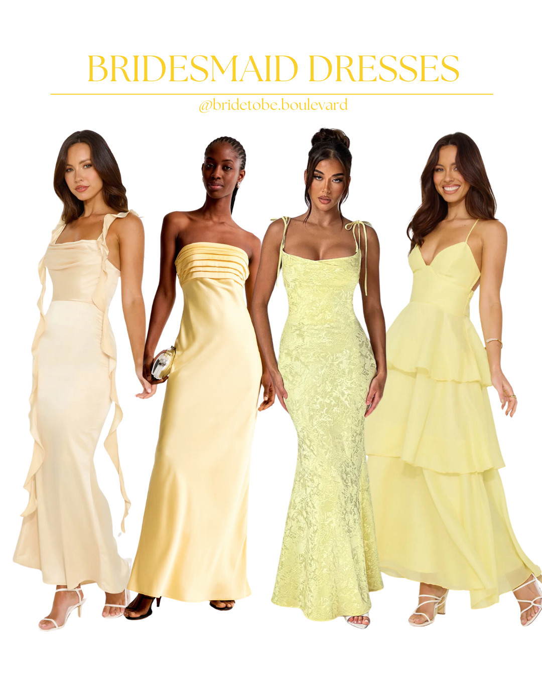 🌼 Sunshine Chic 🌼 These beautiful yellow dresses are perfect for bridesmaids or wedding guests attending a spring garden party wedding! Featuring soft, flowy fabrics and elegant details, these styles bring a fresh and cheerful touch to any celebration. Shop now for the perfect sunny-day look! #BridesmaidStyle #WeddingGuestStyle #YellowDresses #SpringWedding #LTKBridal 

 #LTKParties #LTKStyleTip #LTKWedding