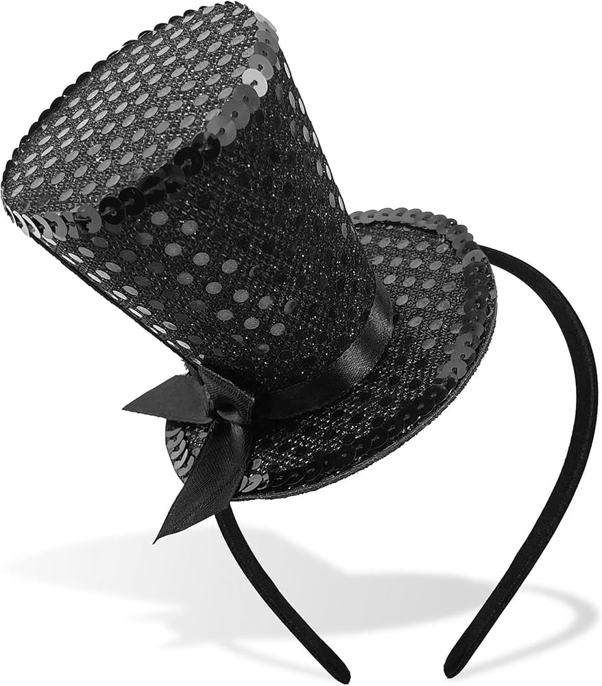 Mini Top Hat Headband Sequins Tea Party Headpiece Fascinator 1920s Gatsby Party Costume Accessory... | Amazon (US)