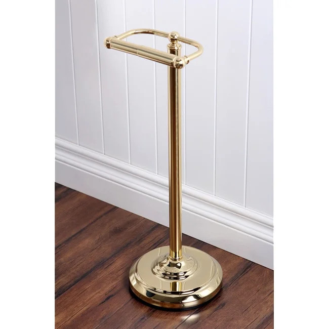 Kingston Brass  Pedestal Polished Brass Standing Toilet Paper Holder | Walmart (US)