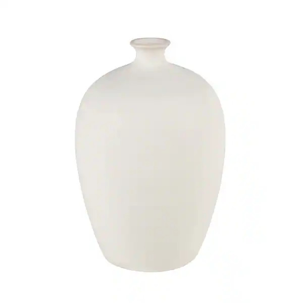 Faye Vase - Medium White - Overstock - 35851576 | Bed Bath & Beyond