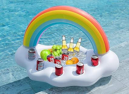 Jasonwell Inflatable Rainbow Cloud Drink Holder Floating Beverage Salad Fruit Serving Bar Pool Fl... | Amazon (US)