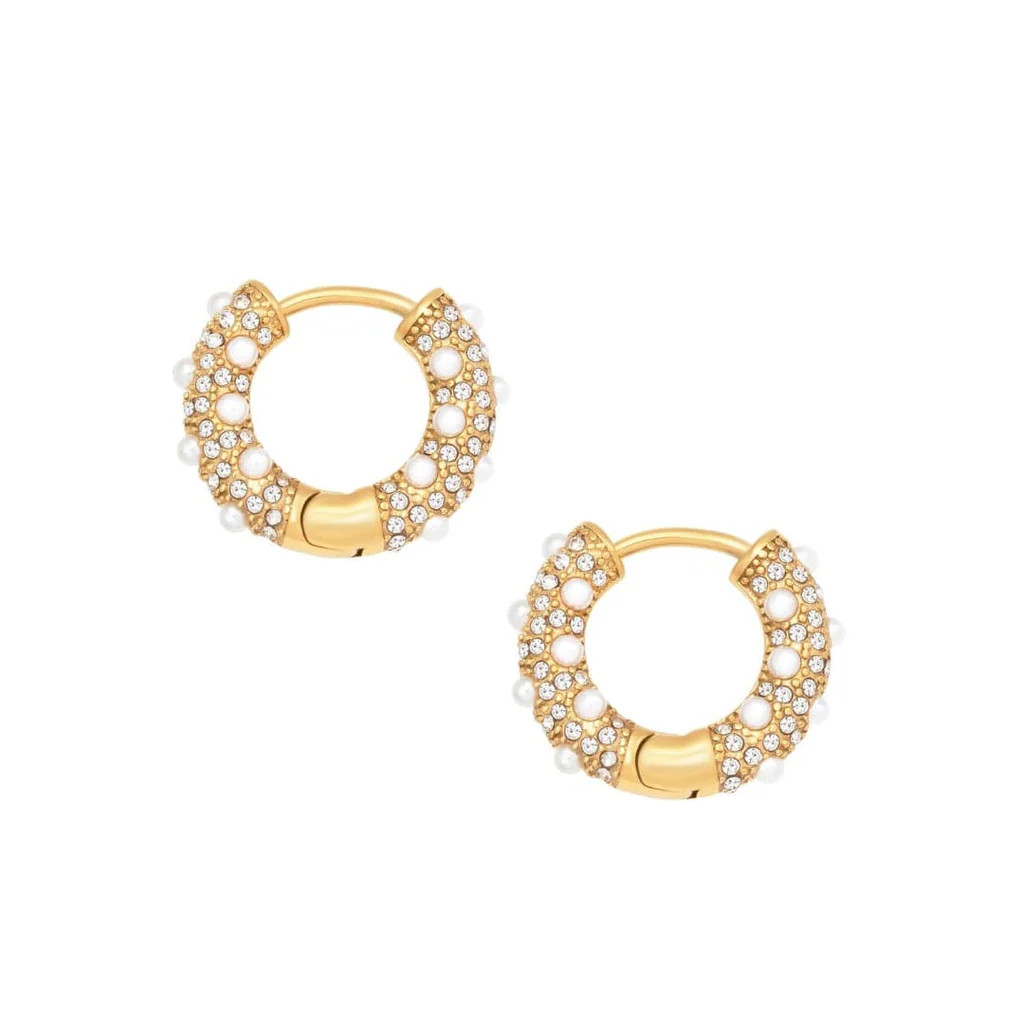 Alice Pearl Hoop Earrings | Bohomoon UK