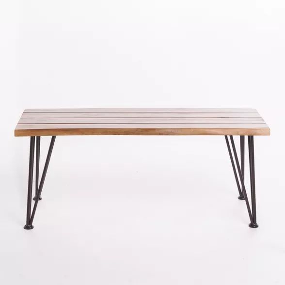 Zion Industrial Coffee Table - Teak/Rustic Metal - Christopher Knight Home | Target