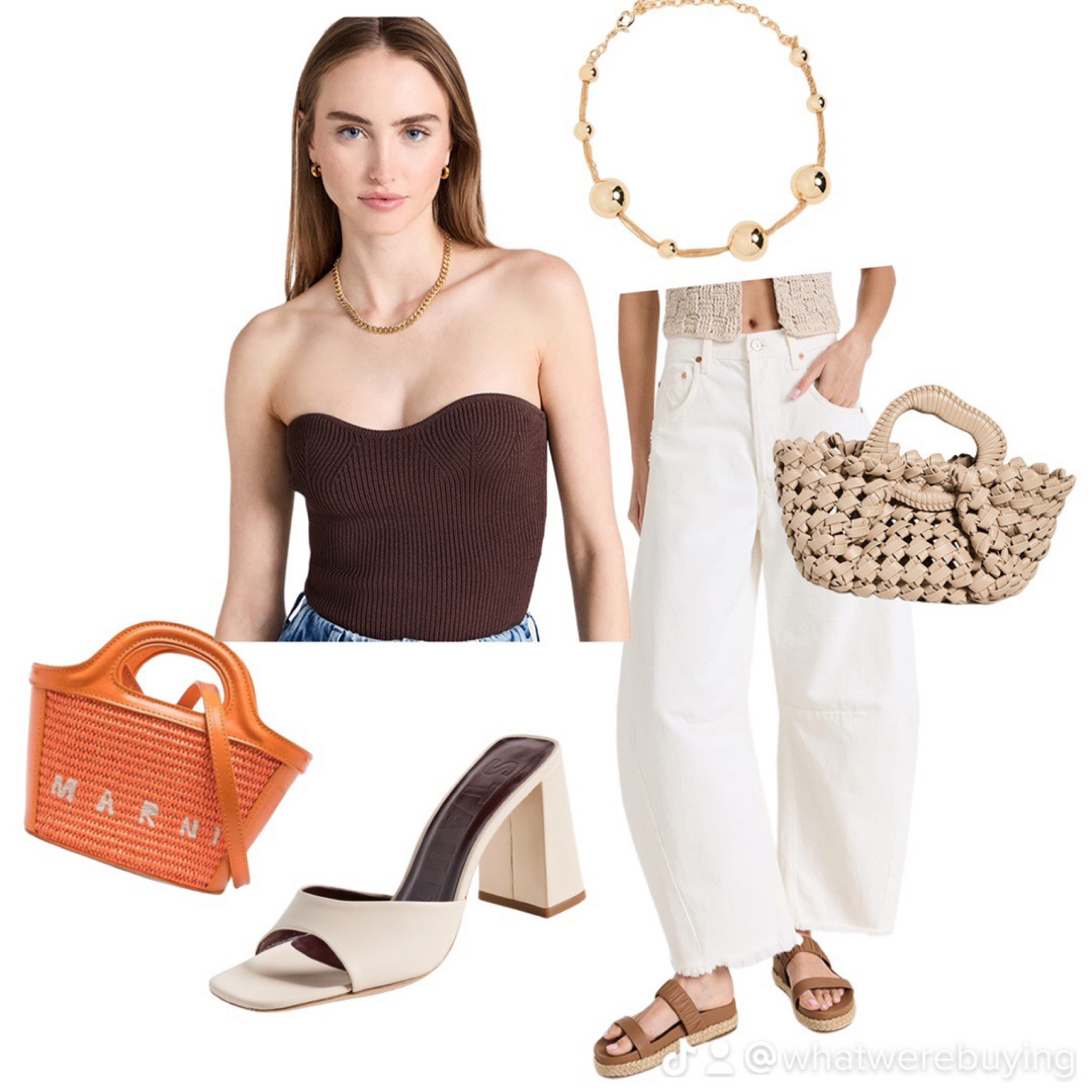 what we’re buying 





Shop Bob, spring style, white jeans, horseshoe jeans, chocolate brown, marni, gold necklace, white heels, orange straw bag 