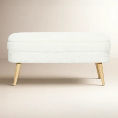 Atchison Wood Upholstered Storage Bench with Wood Legs 40" x 16" x 19 | Wayfair North America