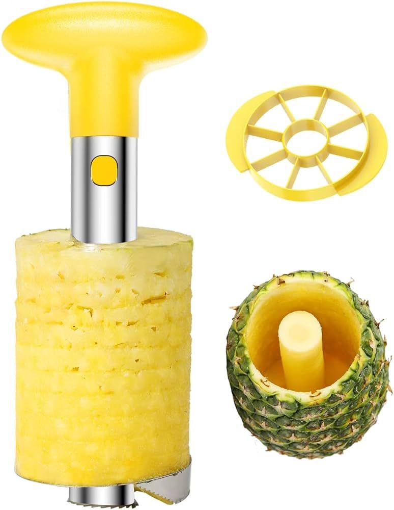 SameTech Easy Kitchen Tool Stainless Steel Fruit Pineapple Peeler Corer Slicer Cutter | Amazon (US)