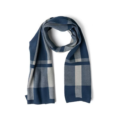 Britt's Knits Gentleman's Plaid Knit Scarf for Men Blue | Target