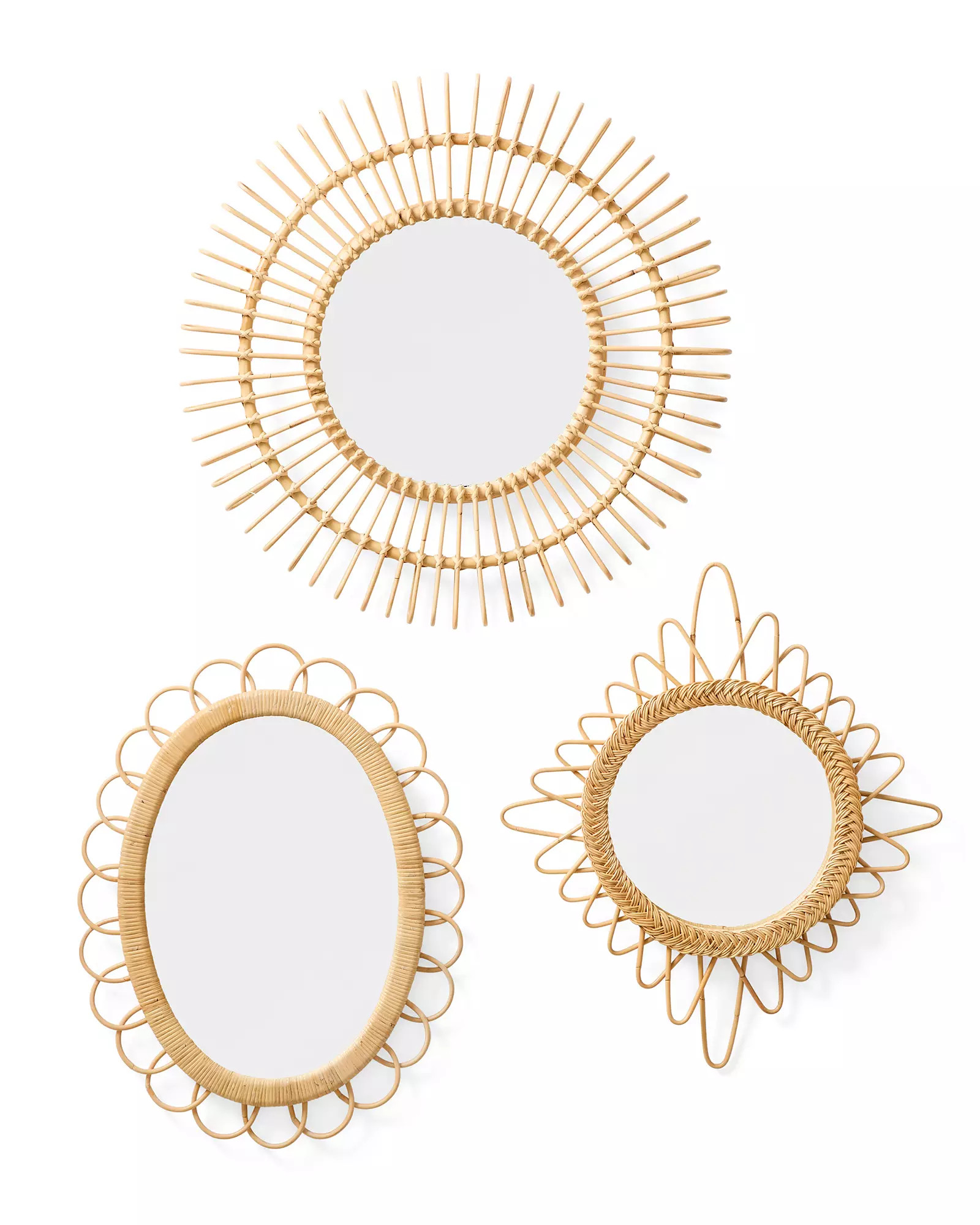 Rattan Mirror Trio | Serena and Lily