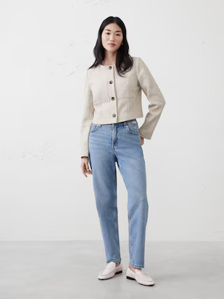 Collarless Cropped Jacket | Banana Republic Factory