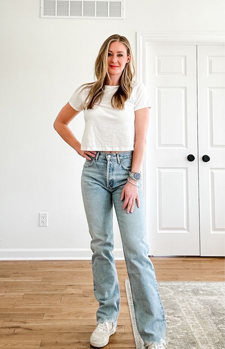 Outfit number two! Denim that snatches the waistband fits so perfectly. Sturdy denim and great straight leg. Love the light  wash. 

#LTKsalealert #LTKSpringSale #LTKstyletip