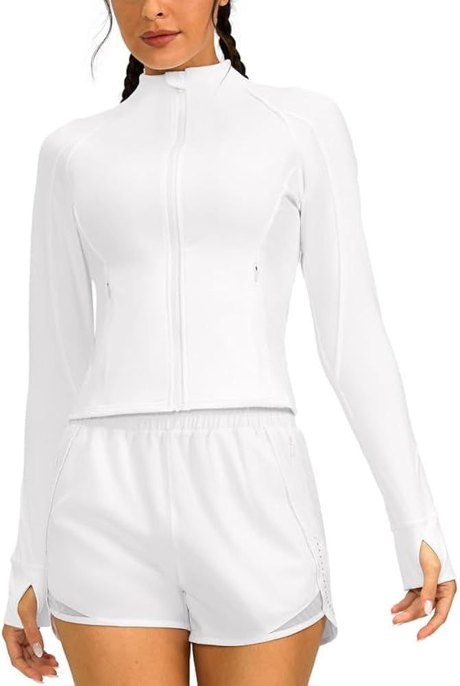 G Gradual Women's Cropped Workout Jacket Slim Fit Full Zip Athletic Running Gym Jackets for Women... | Amazon (US)