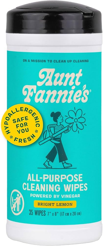 Aunt Fannie's Natural Cleaning Vinegar Wipes, Multipurpose Surface Cleaner, Bright Lemon Scent, 3... | Amazon (US)