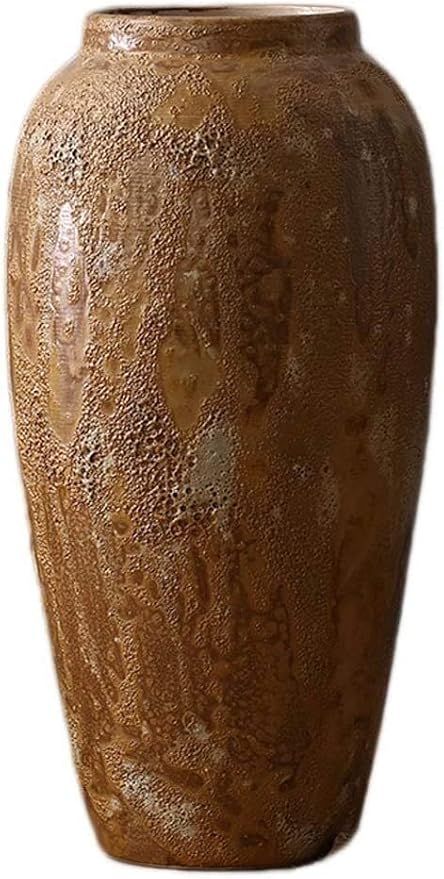 ROBAUN Ornament Vase Vintage Ceramic Modern Handmade Rough Pottery Dried Flower Vase Retro Flower... | Amazon (US)