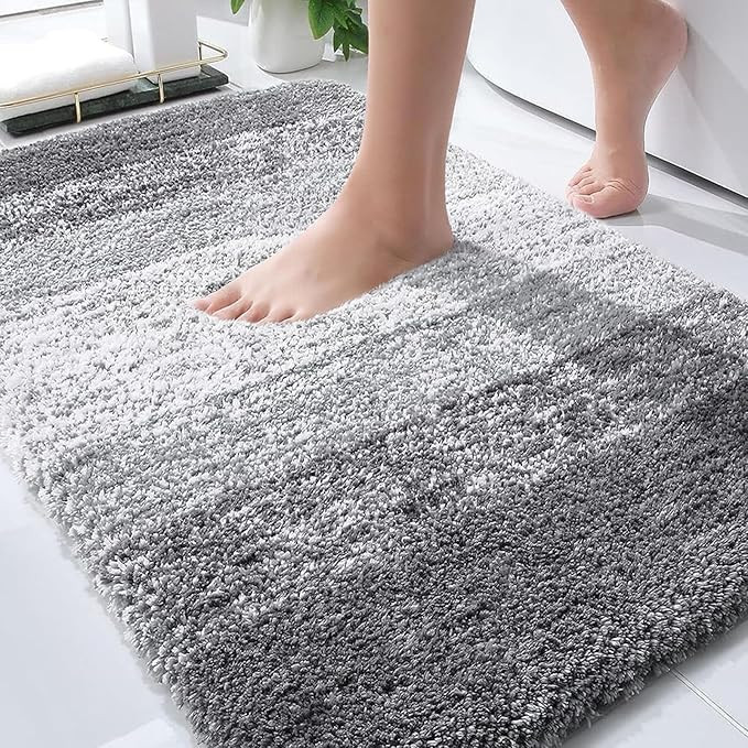 OLANLY Bathroom Rugs Mat 30x20, Extra Soft Absorbent Microfiber Bath Rugs, Rubber Backing, Quick ... | Amazon (US)