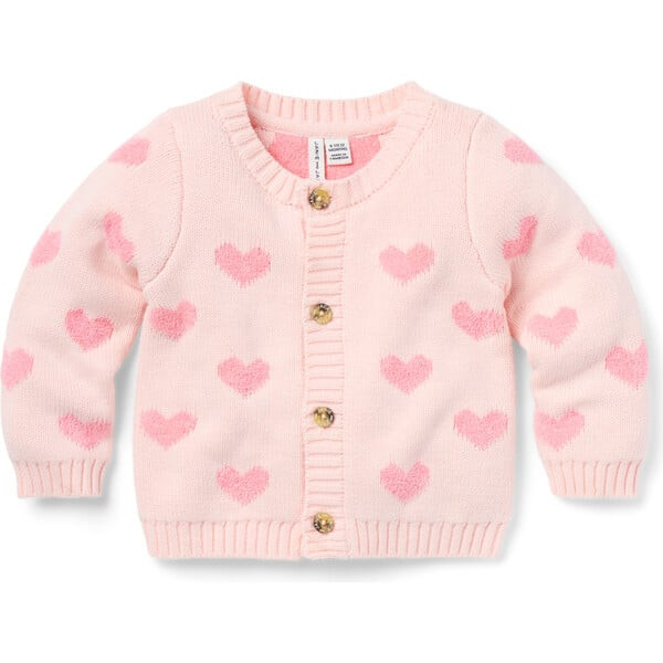 Baby Heart Cardigan, Pink | Maisonette