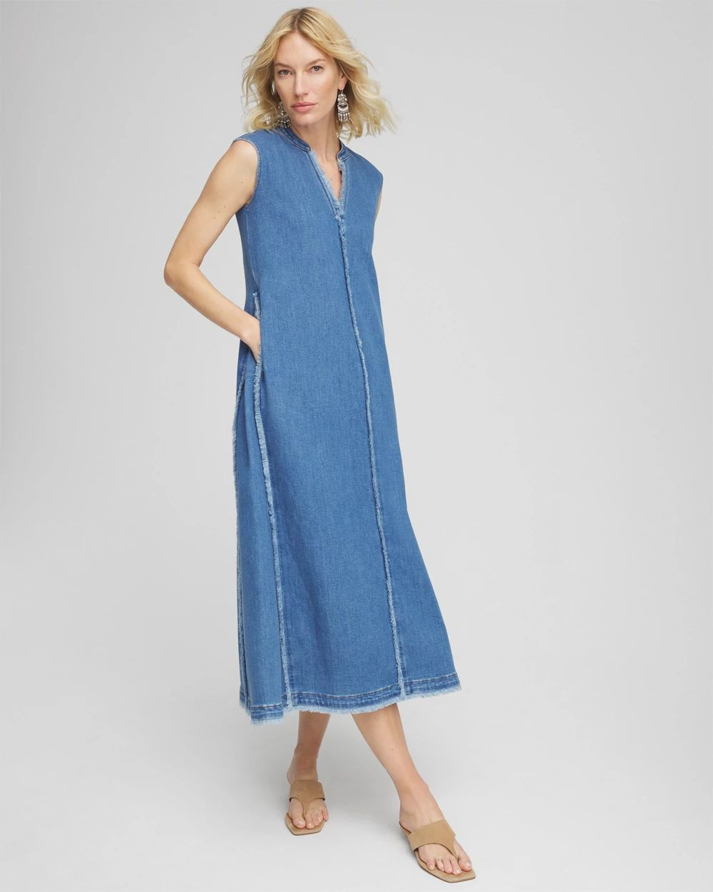 Frayed Denim Maxi Dress | Chico's