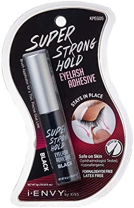 i-Envy by KISS Super Strong Hold Eyelash Adhesive Black KPEG05 Brush On Latex Free 0.18oz | Amazon (US)