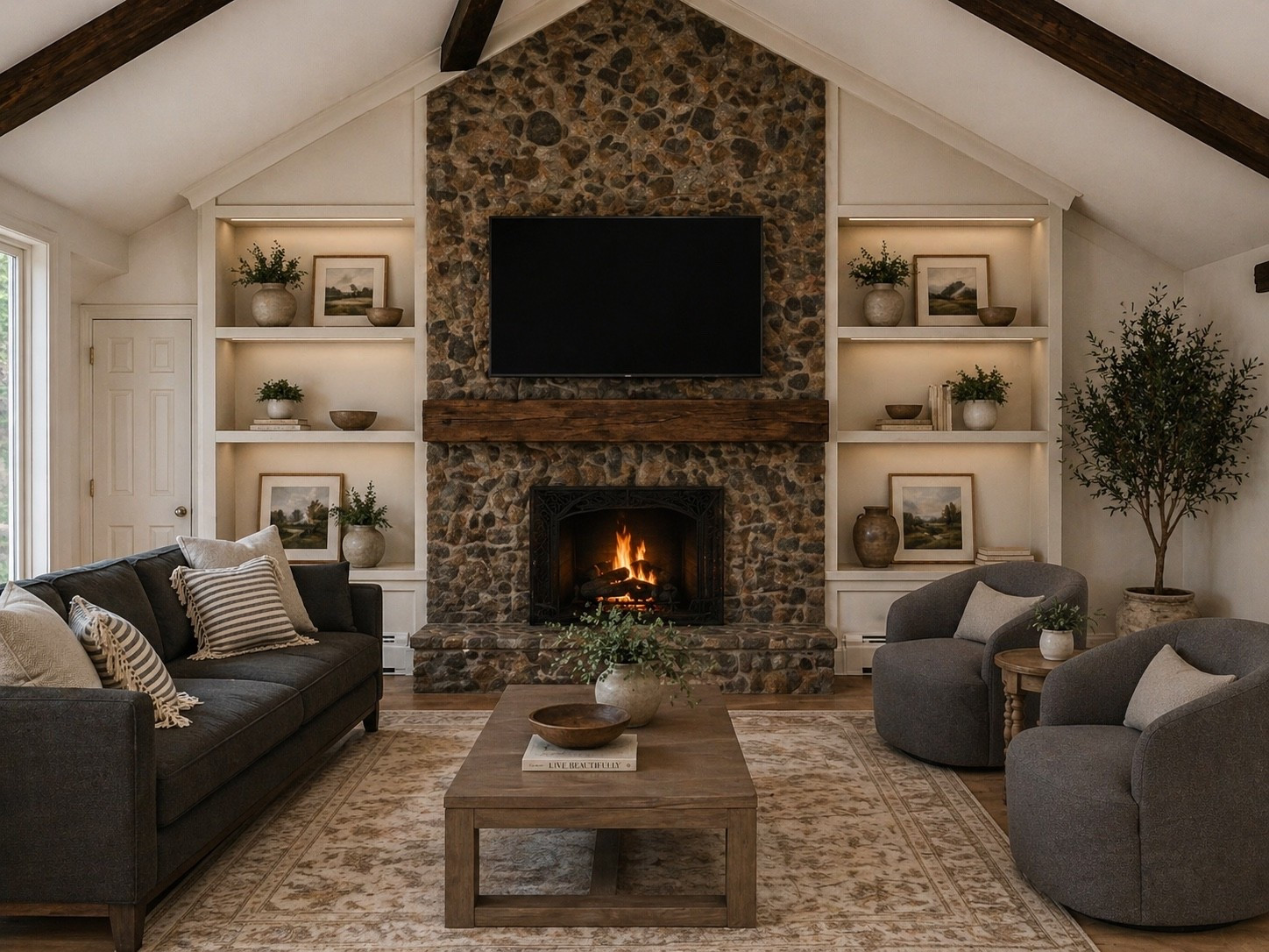 Living room layout with fireplace and built ins 

#LTKHome
